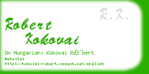 robert kokovai business card